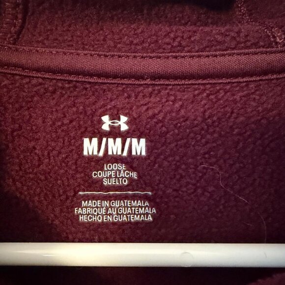 Under Armour Loose Fit Hoodie — Burgundy, Size M - Picture 5 of 5